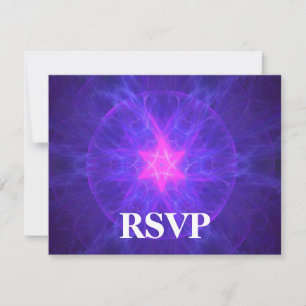 Roze Magen David Bar/Bat Mitzvah RSVP Kaartje