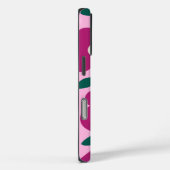 Roze Magenta Abstract Retro Bloempatroon Case-Mate iPhone Case (Achterkant / Rechts)