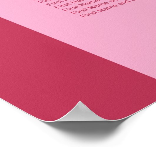 Roze Magenta Arch 12 Tafel Zitting Grafiek Poster (Hoek)