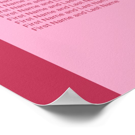 Roze Magenta Arch 6 Tafel Zitting Grafiek Poster (Hoek)