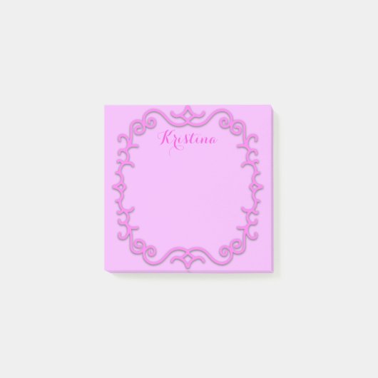 Roze magenta Baroque Antiek Lijst, op maat gemaakt Post-it® Notes (Voorkant)