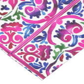 Roze magenta blauw Majolica Spaans Mexicaanse tege Medium Tafelloper (Hoek)