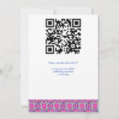 Roze magenta blauw Majolica Spaans tegels bruiloft Kaart (Achterkant)