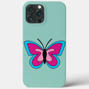 Roze magenta blauwe vlinder Case-Mate iPhone case