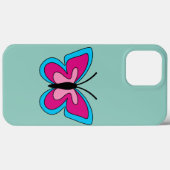 Roze magenta blauwe vlinder Case-Mate iPhone case (Achterkant (horizontaal))