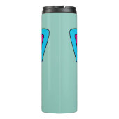 Roze magenta blauwe vlinder | Tekst toevoegen Thermosbeker (Achterkant)