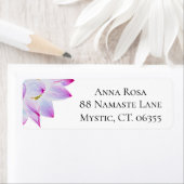 *~* Roze Magenta Blauwe Waterverf Lotus Etiket (Insitu)