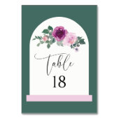 Roze Magenta Bloem Ivoren Boog Kaart (Achterkant)