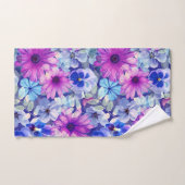 Roze Magenta Blue Floral Pattern Bad Handdoek (Handdoek)