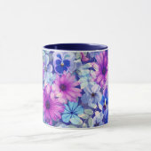 Roze Magenta Blue Floral Pattern Mok (Midden)