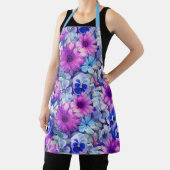 Roze Magenta Blue Floral Pattern Schort (Insitu)