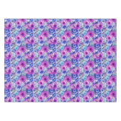 Roze Magenta Blue Floral Pattern Tafelkleed (Voorkant (Horizontaal))