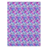 Roze Magenta Blue Floral Pattern Tafelkleed (Voorkant)