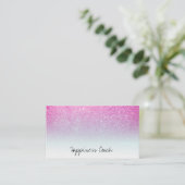 *~* Roze Magenta Blue White Ombre gradiënt Glitter Visitekaartje (Staand voorkant)
