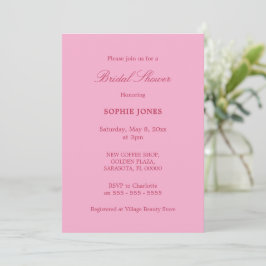 Roze magenta Bridal Shower Kaart