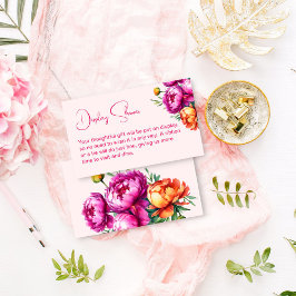 Roze magenta bruids display douche informatiekaartje