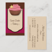 Roze magenta bruin verticaal Visitekaartje (Voorkant / Achterkant)