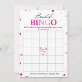 Roze Magenta Confetti Bruiloft Bingo Spel Auto Kaart (Voorkant)