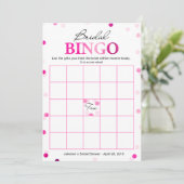 Roze Magenta Confetti Bruiloft Bingo Spel Auto Kaart (Staand voorkant)