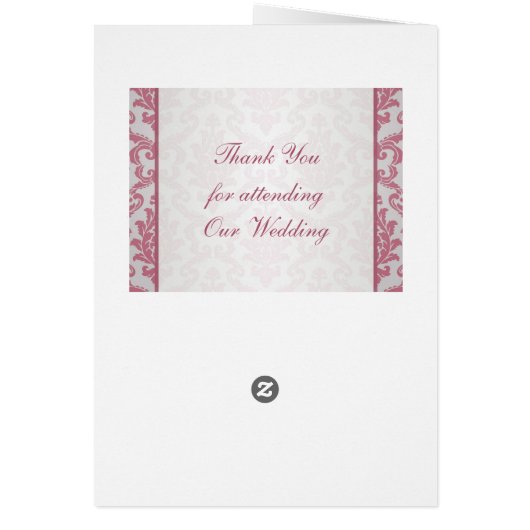 Roze magenta Damask Menu (Achterkant)