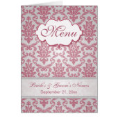 Roze magenta Damask Menu (Voorkant)