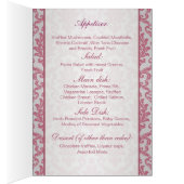 Roze magenta Damask Menu (Binnen (Rechts))