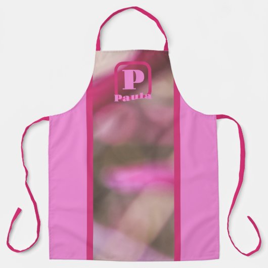 Roze Magenta en Taupe Abstract Chic Monogrammed Schort (Voorkant)