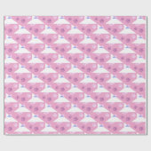 Roze, Magenta en Witte Poot Print Wrapping Cadeaupapier (Vlak)