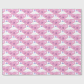 Roze, Magenta en Witte Poot Print Wrapping Cadeaupapier (Vlak)
