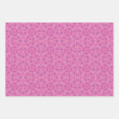 Roze, Magenta en Witte Poot Print Wrapping Inpakpapier Vel (Voorkant 3)