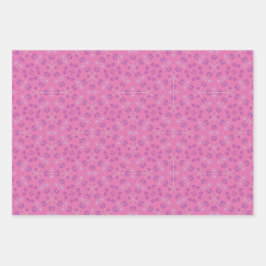 Roze, Magenta en Witte Poot Print Wrapping Inpakpapier Vel