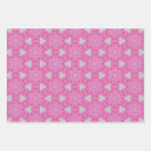 Roze, Magenta en Witte Poot Print Wrapping Inpakpapier Vel (Voorkant 2)