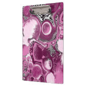 Roze, magenta en zwart-witvormig kunstkleurmateria klembord (Links)