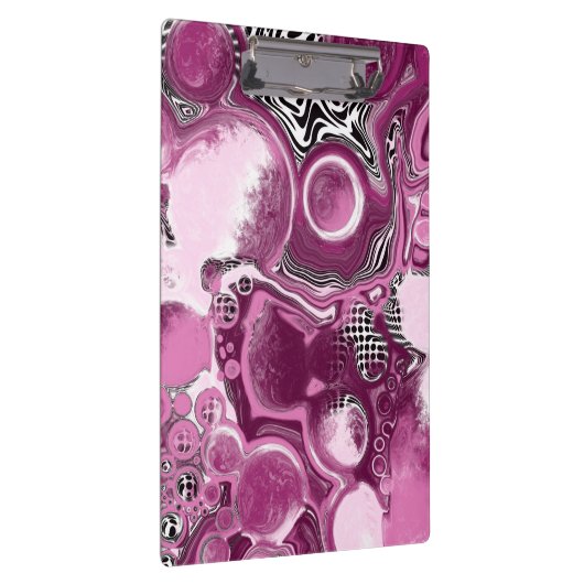 Roze, magenta en zwart-witvormig kunstkleurmateria klembord (Rechts)