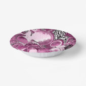 Roze, magenta en zwart-witvormig kunstkleurmateria papieren kommen (Gebogen)