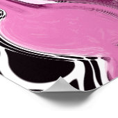 Roze, magenta en zwart-witvormig kunstkleurmateria poster (Hoek)