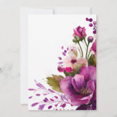 Roze magenta Floral modern Vrijgezellenfeest Kaart (Achterkant)