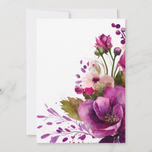 Roze magenta Floral modern Vrijgezellenfeest Kaart (Achterkant)