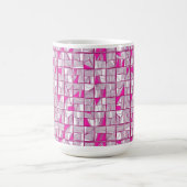 Roze & Magenta Geometrisch Blokpatroon Koffiemok (Center)