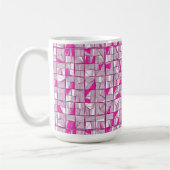 Roze & Magenta Geometrisch Blokpatroon Koffiemok (Links)