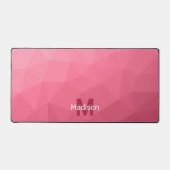 Roze magenta geometrisch meshpatroon monogram bureaumat (Voorkant)