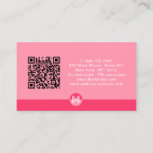 Roze Magenta Geometrisch Modern Monogram QR Code Visitekaartje (Achterkant)