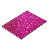 Roze Magenta Glitter Gepersonaliseerd Notitieboek (Linkerzijde)