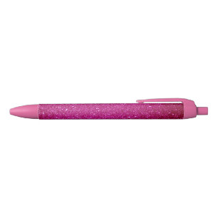 Roze Magenta Glitter Gepersonaliseerd Zwarte Inkt Pen