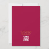 Roze Magenta Goud Moderne Typografie RSVP Huwelijk Kaart (Achterkant)