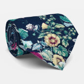 Roze magenta Green Blue Blauwgroen Peony & Roos Fl Stropdas (Opgerold)