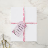 Roze, magenta kleur bloem klassiek  cadeaulabel (Met Touw)