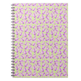 Roze magenta lila bloempatroon  notitieboek