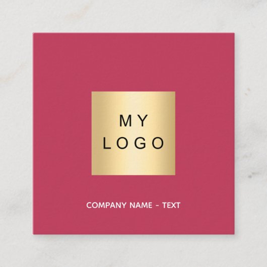 Roze magenta logo QR-code Vierkante Visitekaartje (Voorkant)