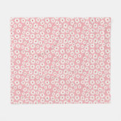 Roze magenta madeliefjes bloempatroon fleece deken (Voorkant (Horizontaal))